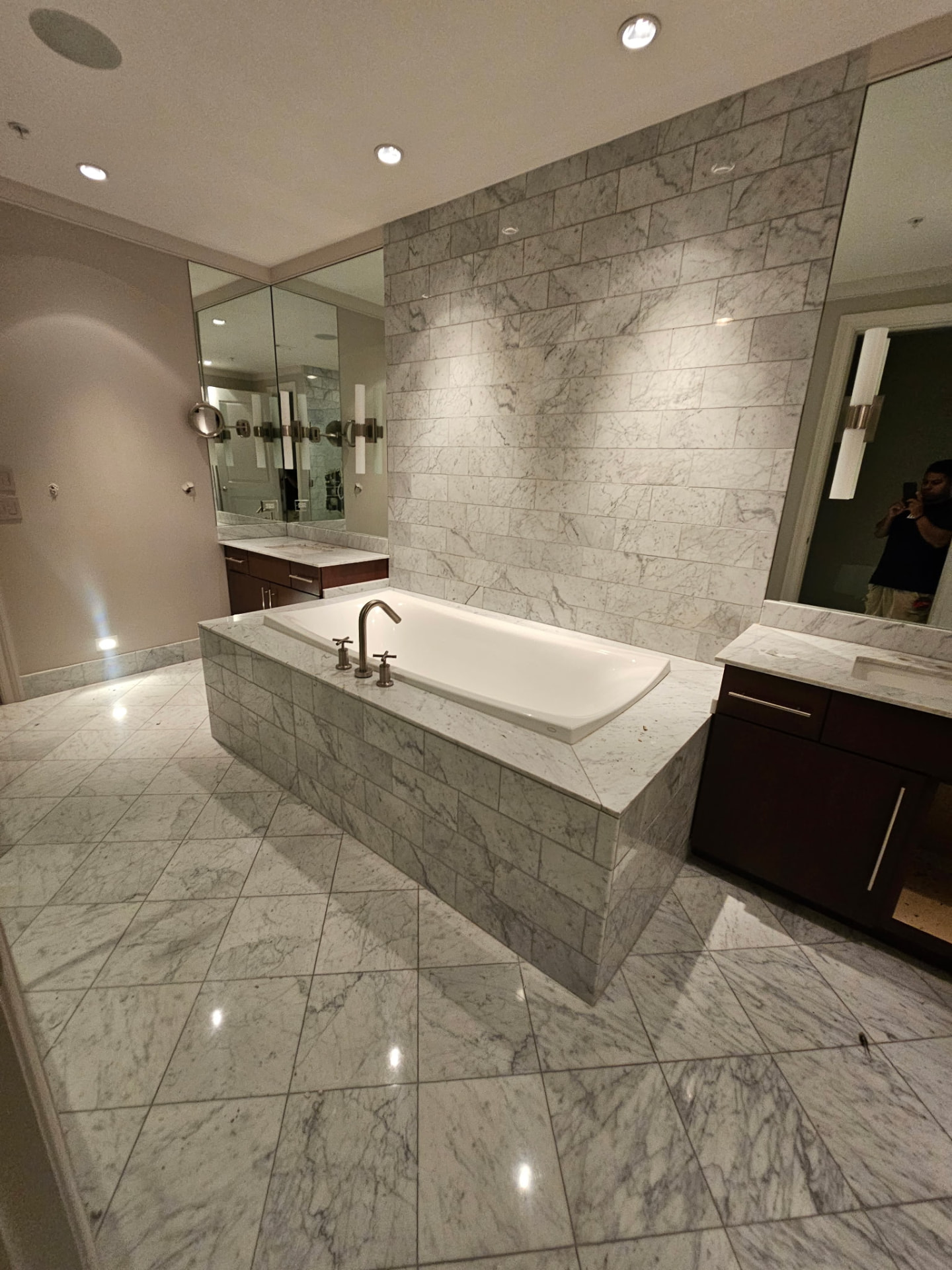 Marble master bathroom — Bathroom Remodeling project by LV Remodeling & Construction